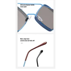 Geometrische Sonnenbrille – Steampunk-Stil – ausgehöhlter Metallrahmen – UV400 – Unisex