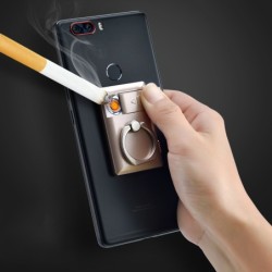 Universelle 2-in-1-Handyhalterung – mit Feuerzeug – verstellbarer Ring – Aufladen über USB