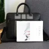 Elegante Umhängetasche - Business Aktentasche - echtes gewebtes Leder - großes Fassungsvermögen