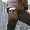 Multifunktionale Ledertasche - Schultergurt - Taillenschnalle