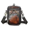 Multifunktionale Ledertasche - Schultergurt - Taillenschnalle
