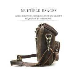 Multifunctional leather bag - shoulder strap - waist buckleBags