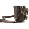 Multifunktionale Ledertasche - Schultergurt - Taillenschnalle
