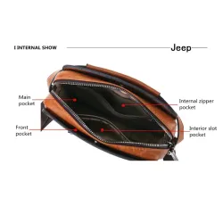 JEEP BULUO - Umhängetasche aus Leder für Herren - mit Geldbörse