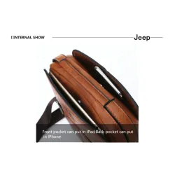 JEEP BULUO - Umhängetasche aus Leder für Herren - mit Geldbörse