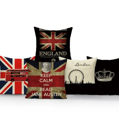 Dekorativer Kissenbezug - Londoner Stil - Britische Flagge - 40 cm * 40 cm - 45 cm * 45 cm
