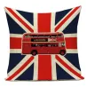 Dekorativer Kissenbezug - Londoner Stil - Britische Flagge - 40 cm * 40 cm - 45 cm * 45 cm