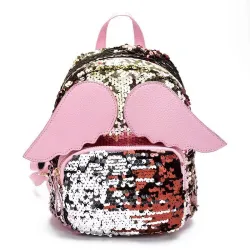 Mini-Pailletten-Rucksack - mit Engelsflügeln