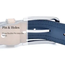 Classic leather belt - with a metal buckle - patchwork designBelts