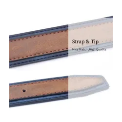 Classic leather belt - with a metal buckle - patchwork designBelts