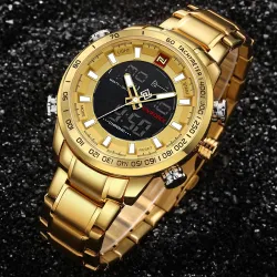 NAVIFORCE - sportliche Herrenuhr - digital - Quarz - wasserdicht - Edelstahl