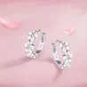 Kleine runde Ohrringe - Blumen / Zirkonia - 925er Sterlingsilber
