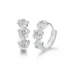 Kleine runde Ohrringe - Blumen / Zirkonia - 925er Sterlingsilber