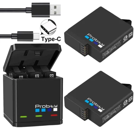 1680mAh Li-Ion Akku - mit Ladegerät - für GoPro Hero 5 / 6 / 7