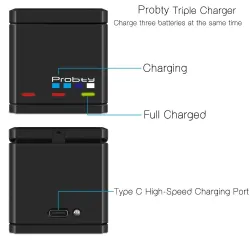 1680mAh Li-Ion Akku - mit Ladegerät - für GoPro Hero 5 / 6 / 7