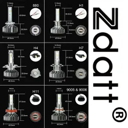Zdatt LED lights - H1 H4 H7 H8 H9 H11 HB3 9005 9006 - car light bulbs - 12000LM 100W 6000K 12VH1