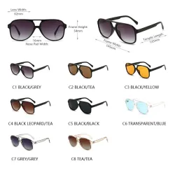 Übergroße Retro-Sonnenbrille - polarisiert - Pilotenstil - Unisex