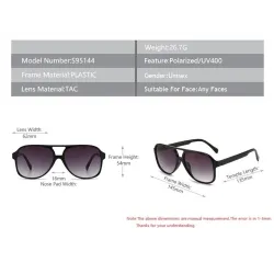 Übergroße Retro-Sonnenbrille - polarisiert - Pilotenstil - Unisex