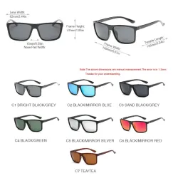 Klassische eckige Sonnenbrille – polarisiert – UV400 – Unisex
