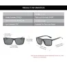 Klassische eckige Sonnenbrille – polarisiert – UV400 – Unisex