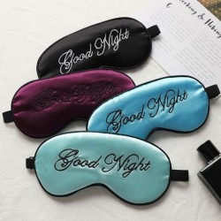 Schlafmaske - Augenbinde - Aufdruck "Gute Nacht" - Seide
