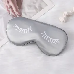 Schlafmaske - Augenbinde - bedruckte Augen - Seide