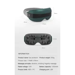 4D Smart Eye Massagegerät - Musik - Rhythmus - Vibration - Entspannung - Akupressur - Linderung von Müdigkeit / Augenringen