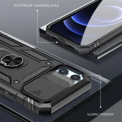 Protective cover case - camera lens cover - heavy duty bumper - 360 rotatable kickstand - for iPhoneProtection