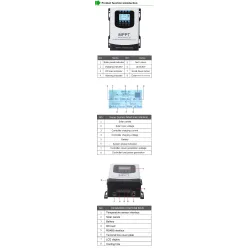 MPPT Solar charge - discharge controller - regulator - LCD touch screen - for 12V 24V 48V 60V 72V 96 batterySolar panel contr...