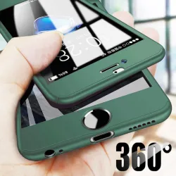 Luxury 360 Full Cover - mit Displayschutz aus gehärtetem Glas - für iPhone - blau
