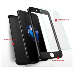 Luxury 360 Full Cover - mit Displayschutz aus gehärtetem Glas - für iPhone - blau