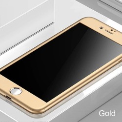 Luxury 360 Full Cover - mit Displayschutz aus gehärtetem Glas - für iPhone - Gold