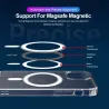 Magsafe wireless charging - transparent magnetic case - magnetic leather card holder - for iPhone - yellowProtection