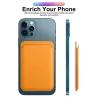 Magsafe wireless charging - transparent magnetic case - magnetic leather card holder - for iPhone - yellowProtection