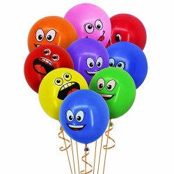 Big Eyes - Smiley-Luftballons - 12 Zoll - 10 Stück