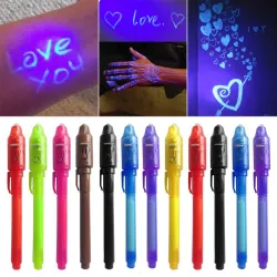 Kugelschreiber mit unsichtbarer Tinte - mit UV-Licht