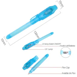 Kugelschreiber mit unsichtbarer Tinte - mit UV-Licht