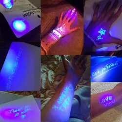 Kugelschreiber mit unsichtbarer Tinte - mit UV-Licht