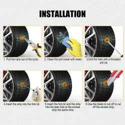 Car tire repair kit - puncture repair strips - with storage bagTire repair parts