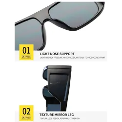 Quadratische Sonnenbrille – übergroß – UV400 – Unisex
