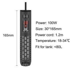 Aquarium submersible heater - LCD display - adjustable - constant temperature controlAquarium