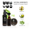 Bartpflegeset - Creme - Öl - Shampoo - Kamm - Bürste - mit Aufbewahrungsbox - 5-tlg