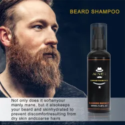 Bartpflegeset - Creme - Öl - Shampoo - Kamm - Bürste - mit Aufbewahrungsbox - 5-tlg