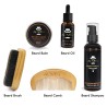 Bartpflegeset - Creme - Öl - Shampoo - Kamm - Bürste - mit Aufbewahrungsbox - 5-tlg