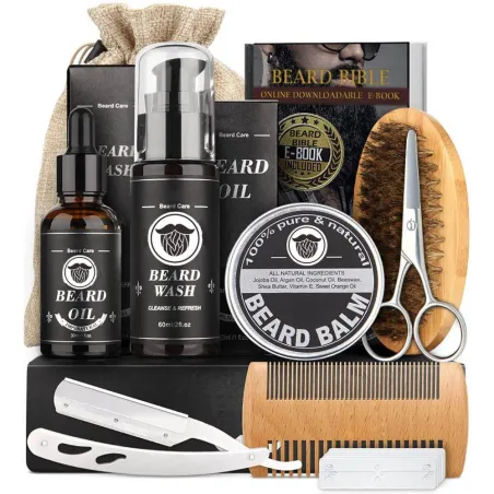 Bartwachstumsset – Serum – Öl – Balsam – Kamm – Schere