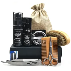 Bartwachstumsset – Serum – Öl – Balsam – Kamm – Schere