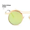 Runde Steampunk-Sonnenbrille – Metallrahmen – Unisex