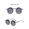 Runde Steampunk-Sonnenbrille – Metallrahmen – Unisex