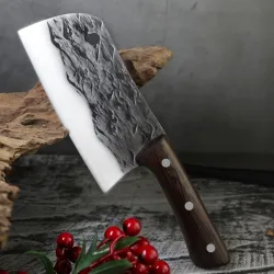 Küchenmesser aus Kohlenstoffstahl - Metzger- / Küchenmesser - geschmolzenes Design