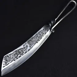 9,3 Zoll Hackmesser - Küche - Jagd - Holzschneider - handgefertigter geschmiedeter Stahl - Tiger-Design